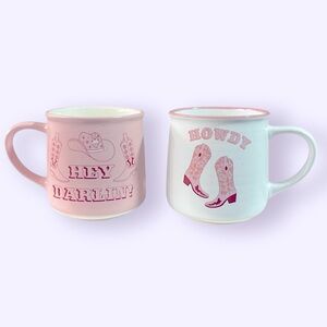NWOT Set of 2 Cute Pink Cowgirl, Western Mug
